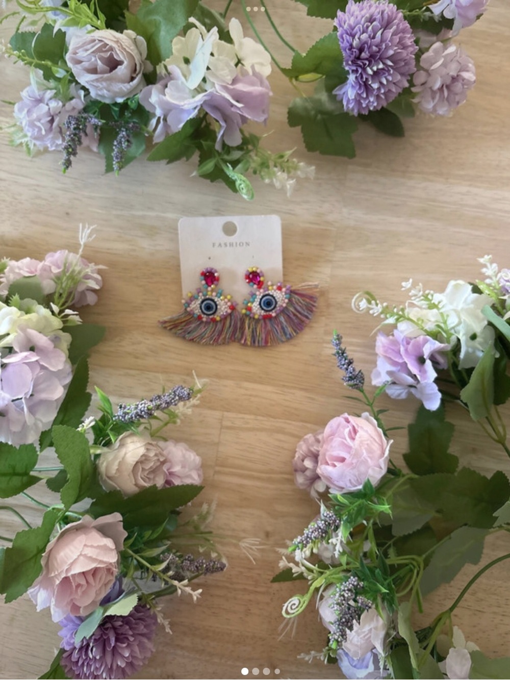 Multicolor Fringe Statement Earrings - Pastel Rainbow